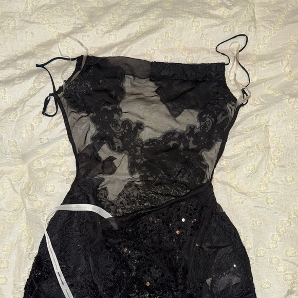 Jaded London Black Sheer Lace Chemise - Picture 7 of 7